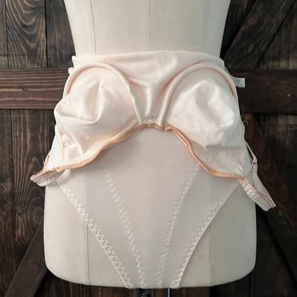 Vintage Olga Teddy Shaper Bodysuit Underwire 34C 43033 Ivory White Nylon - Picture 6 of 8